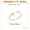 1Pc Letter Brass Rhinestone Open Cuff Rings for Women AJEW-LP0004-47V-G-2