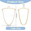 2Pcs 2 Colors Brass Button Attachment Tie Clips AJEW-HS0001-13A-2