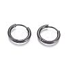 304 Stainless Steel Huggie Hoop Earrings LS-EJEW-F111B-17mm-B-1