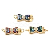 Brass Micro Pave Clear Cubic Zirconia Box Clasps KK-K385-095G-1