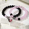 2Pcs Alloy Magnetic Heart Charm Bracelets FS-WGCA466-03-1