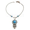 Flower Bohemian Ethnic Style Zinc Alloy & Resin Pendant Necklace & Dangle Earring Sets FS-WGD47C5-01-6