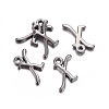 Gunmetal Plated Alloy Letter Pendants PALLOY-P097-03-X-2