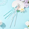 Flower Handmade Woven & Polyester Cord & Resin & Acrylic Beaded Pendant Decorations HJEW-JM04421-02-2