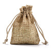 Polyester Imitation Burlap Packing Pouches Drawstring Bags X-ABAG-R005-9x7-15-4