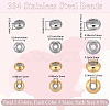 36Pcs 6 Styles 304 Stainless Steel Beads STAS-BBC0008-49-2