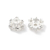 Brass Micro Pave Clear Cubic Zirconia Bead Caps KK-R216-03S-03-1