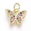Brass Micro Pave Cubic Zirconia Charms ZIRC-I032-59G-1