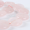 Natural Rose Quartz Flat Round Beads Strands G-E243-06-1