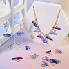 20Pcs 4 Styles Electroplated Natural Quartz Crystal Pendants PALLOY-TAC0224-7
