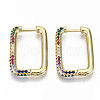 Brass Micro Pave Cubic Zirconia Huggie Hoop Earrings EJEW-S208-124-NF-2