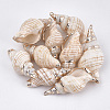Electroplate Spiral Shell Pendants X-SSHEL-T009-13-1