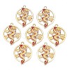 Rack Plating Alloy Enamel Pendants X-ENAM-N055-079-1