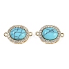 Synthetic Turquoise Oval Connector Charms KK-U043-50G-03-1