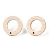 Ash Wood Stud Earring Findings EJEW-N017-011V-2
