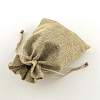 Polyester Imitation Burlap Packing Pouches Drawstring Bags X-ABAG-R004-18x13cm-05-2