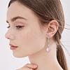 Pearl Earrings with Cubic Zirconia White Freshwater Shell Pearl Dangle Hook Earrings Stud Round Ball Drop Hoop Earrings Brass Jewelry Gift for Women JE1097B-6