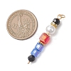 Glass & Shell Pearl & Brass Beads Pendants PALLOY-JF04806-2