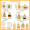 80Pcs 8 Styles Tibetan Style Alloy Cord Ends FIND-SC0022-17-2