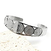 Religion 201 Stainless Steel Cuff Bangles for Women BJEW-F507-01P-1