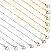 20Pcs 2 Colors 304 Stainless Steel Cable Chain Necklaces Set MAK-NB0001-21-1