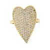 Brass Micro Pave Cubic Zirconia Cuff Open Rings for Women RJEW-K264-11G-4