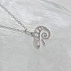 Ocean Summer Brass Pave Clear Cubic Zirconia Pendant Necklaces FS-WG82AA1-05-1