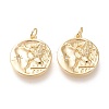 Brass Micro Pave Clear Cubic Zirconia Pendants ZIRC-I044-33G-1