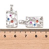 Brass Micro Pave Cubic Zirconia Pendants KK-D223-02P-3