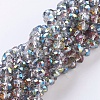 Faceted Electroplate Glass Rondelle Bead Strands X-EGLA-S010-6-1