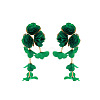 Alloy Cloth Flower Tassel Stud Earrings FS-WG1853D-06-1