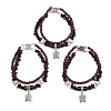Natural Garnet Chip Beads Multi-strand Bracelet BJEW-JB07052-03-1