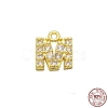 Real 18K Gold Plated 925 Sterling Silver Micro Pave Clear Cubic Zirconia Charms STER-P054-10G-M-1