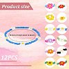 12Pcs 12 Style Glass Seed Braided Flower Stretch Bracelets Set BJEW-AN0001-14-2