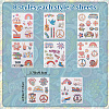 8 Sheets 8 Style Love and Peace Theme Paper Body Art Tattoos Stickers DIY-CP0007-55-2