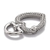 Brass Clear Cubic Zirconia Swivel Clasps ZIRC-O044-01P-2