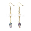 Natural Mixed Stone Nuggets Dangle Earrings EJEW-JE06811-4