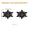 1 Pair Flower Cubic Zirconia Stud Earrings EJEW-LP0013-09-2