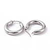 Non-Tarnish 304 Stainless Steel Chunky Hoop Earrings for Women Hand Polished EJEW-G298-09P-2