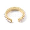 Plastic Pearl Beaded Open Cuff Ring RJEW-C058-03G-3