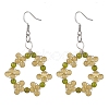 Copper Wired Cat Eye Dangle Earrings EJEW-JE05754-1