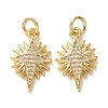 Brass Micro Pave Clear Cubic Zirconia Pendants CU-E003-16G-C-1