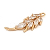 Brass Micro Pave Clear Cubic Zirconia Pendants ZIRC-U003-01G-05-2