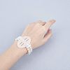 Plastic Imitation Pearl Stretch Bracelets FIND-NB0001-22-3