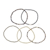 5Pcs 5 Styles Natural Rainbow Moonstone & Iolite & Non-magnetic Synthetic Hematite Beads Bracelets BJEW-JB13090-4
