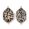 Natural Dalmatian Jasper Links Connectors G-T131-48G-04-2