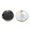 Natural Black Lip Shell Pendants SSHEL-N034-127A-01LG-3