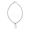 8Pcs 8 Colors Glass Seed Beaded Star Angel Pendant Black Waxed Cotton Cord Necklaces NJEW-MZ00144-5
