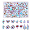 70Pcs 7 Style Electroplate Faceted Glass Pendants EGLA-TA0001-11-12