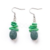 Natural Lava Rock Dangle Earrings EJEW-E260-A-2